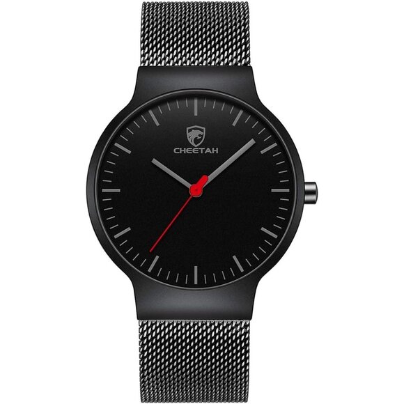 Unisex Ultra Thin Waterproof Analog Quartz Watch with Stainless Steel Mesh Band - Picture 3 of 10